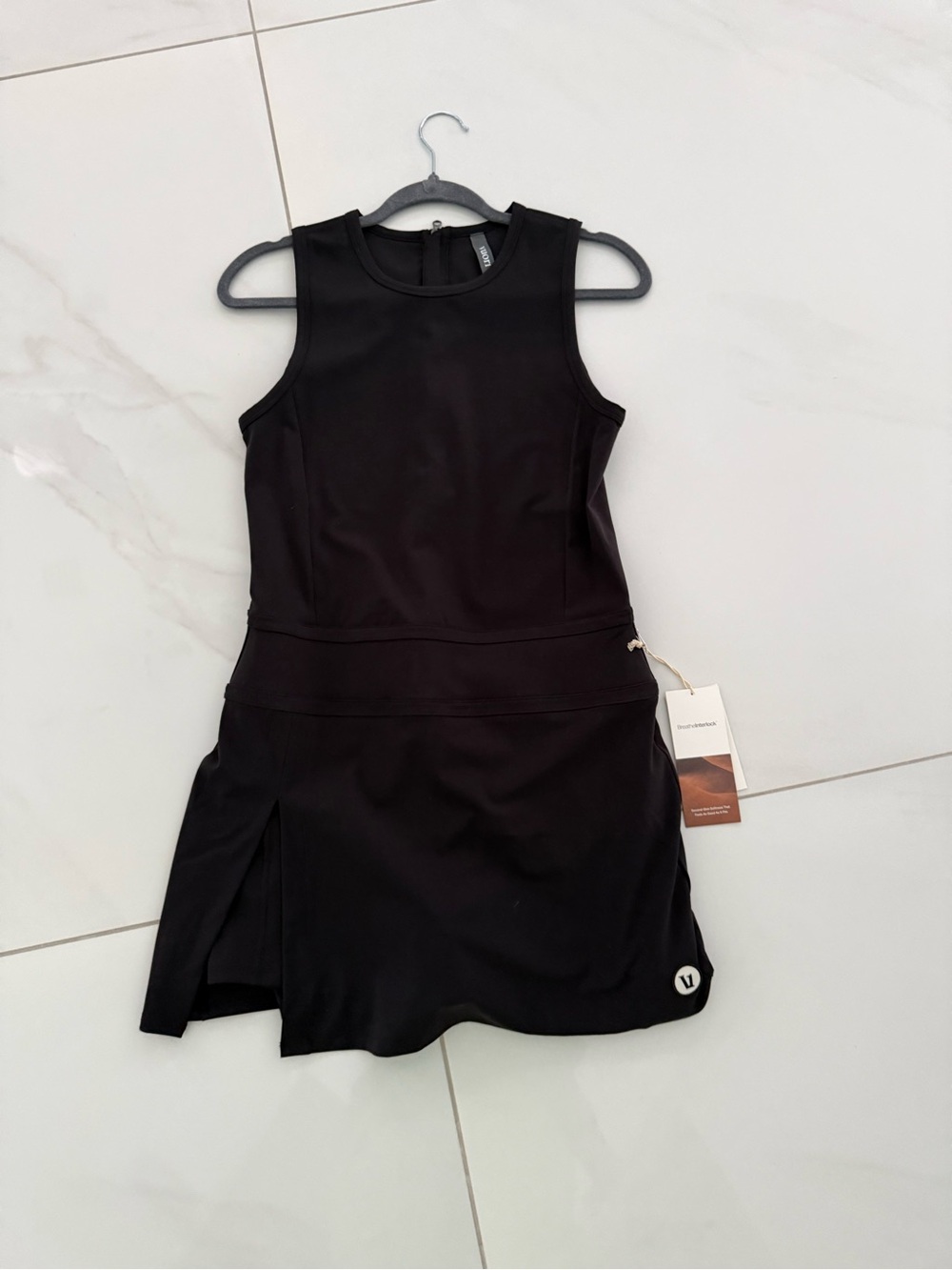 Vuori Black Sleeveless Athletic Mini Dress
